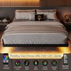 Feonase King Size Floating Bed Frame with Charging Station and