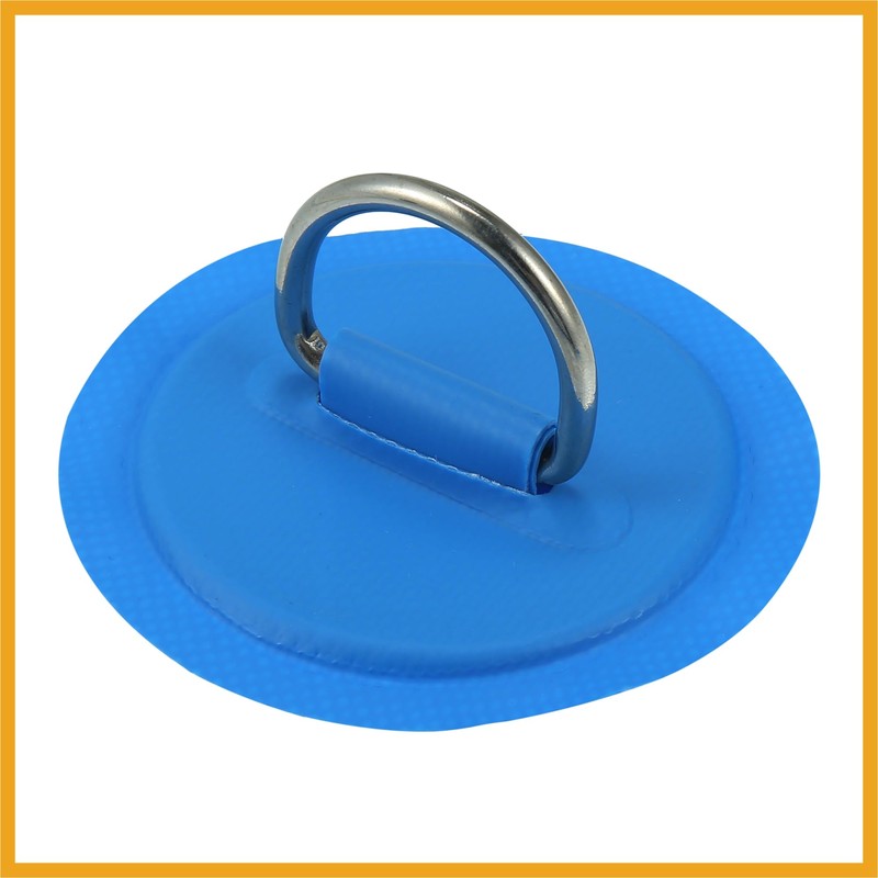 Partuto 8pcs 8cm Blue D Ring Patch Pad PVC Stainless