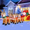 DomKom 12 FT Christmas Inflatable Outdoor Santa Claus on Sleigh
