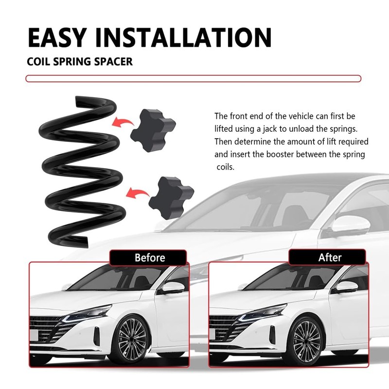 Fahgaer 6PCS Car Coil Spring Spacers, Heavy Duty Rubber Coil
