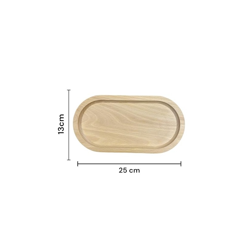 Handgefertigtes Buchen-Serviertablett mit Freundschafts-Gravur, 13 x 25 cm, Natur, Geschenkidee