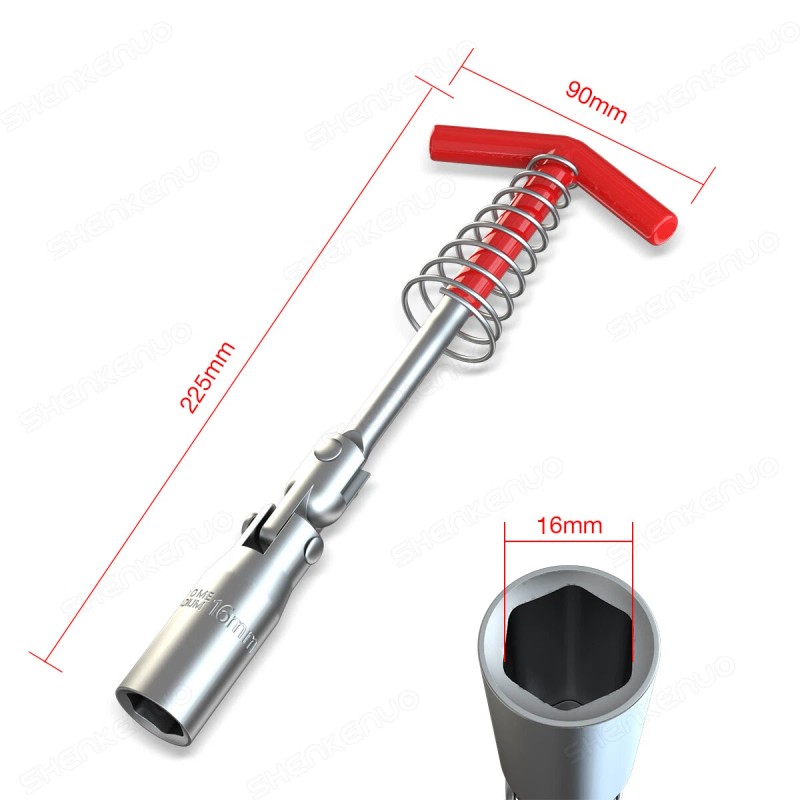 SHENKENUO 16mm Spark Plug Removal Tool 5/8" T-Bar T-Handle Spanner