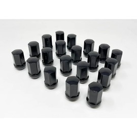 C8 Corvette Acorn Lug Nuts 22mm 14.5mm X 1.50 - Complete Set of 20 for 2020-2025 Corvettes (Black)