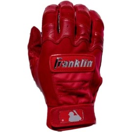Franklin 20593 RD/RD L Baseball Men's Batting Gloves, CFX Chrome, Red