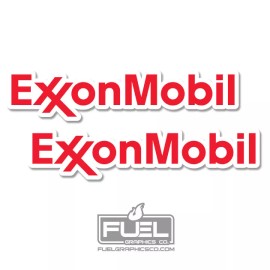 Exxon Mobil Premium Vinyl Decal / Sticker 2-Pack - Oil and Gas Company Logo - 3" wide x .65" tall