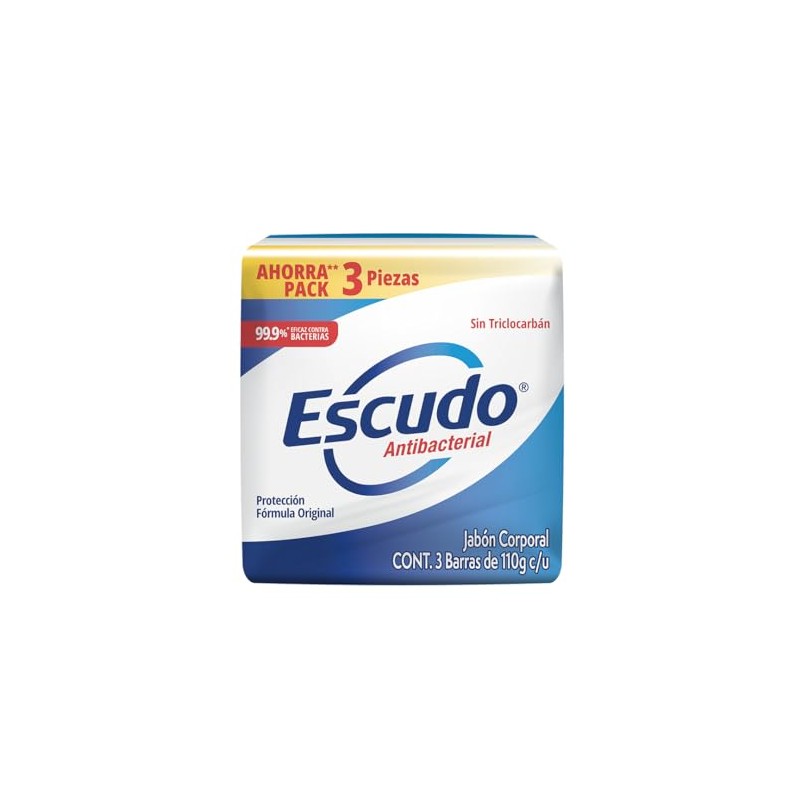 Escudo Antibacterial, Jabón de Tocador Protección Fórmula Original, 3 barras