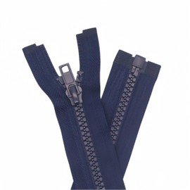 YaHoGa Pack of 2 55 cm Zip Plastic 5 mm Separable Zip for Jackets Dark Blue