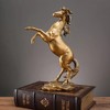 FUNSXBUG Gold Horse Statue Figurines - Resin Standing Fighting Horse