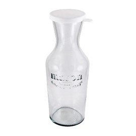 Grant Howard Mason Classics Embossed Glass Carafe and Decanter with White Screw Top, 34 oz