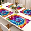 Washable Placemats Set of 4 for Dining Table, Tie -