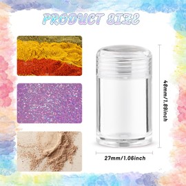 20 Pcs 10g Loose Powder Jar Plastic Refillable Face Powder Case Transparent Travel Cosmetic Container with Sifter for Powder - Clear Lid