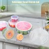 4 Pack 6.5in Reusable Silicone Stretch Lids, Silicone Bowl Covers