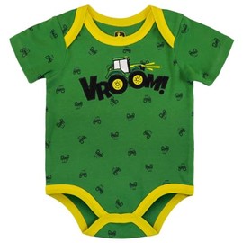 John Deere Infant Green & Yellow Vroom! Tractor Short Sleeve Bodyshirt J3B388GN, 9 Months