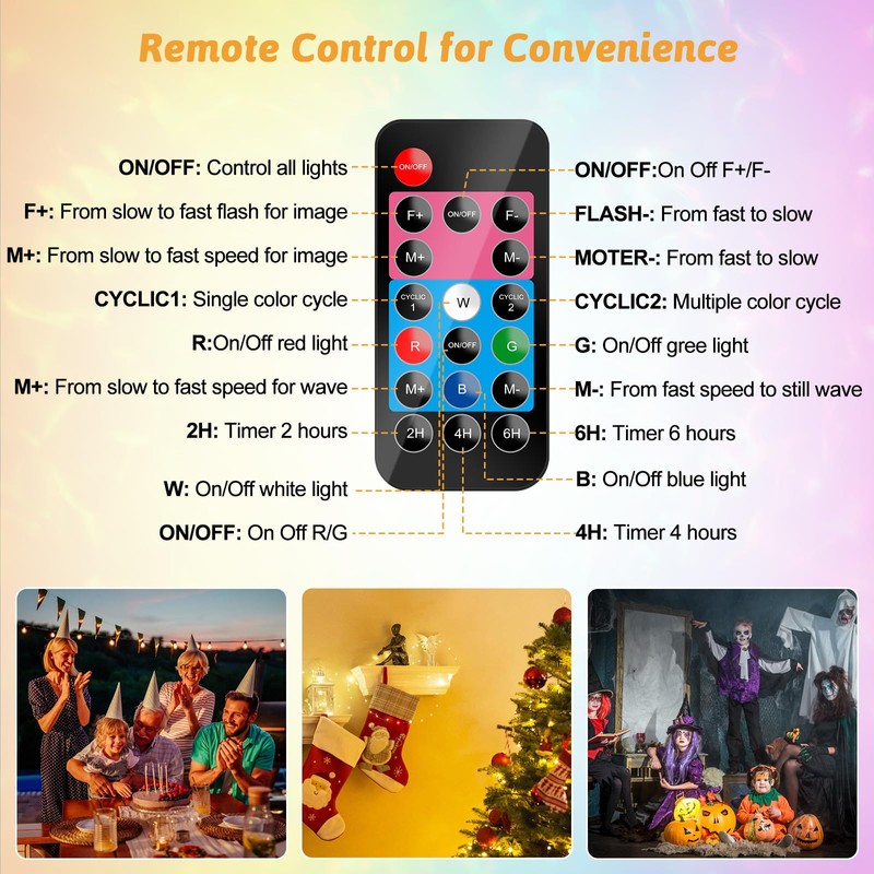 YAZEKY Outdoor Christmas Projector, 24 Films, LED Projection Lamp, 10