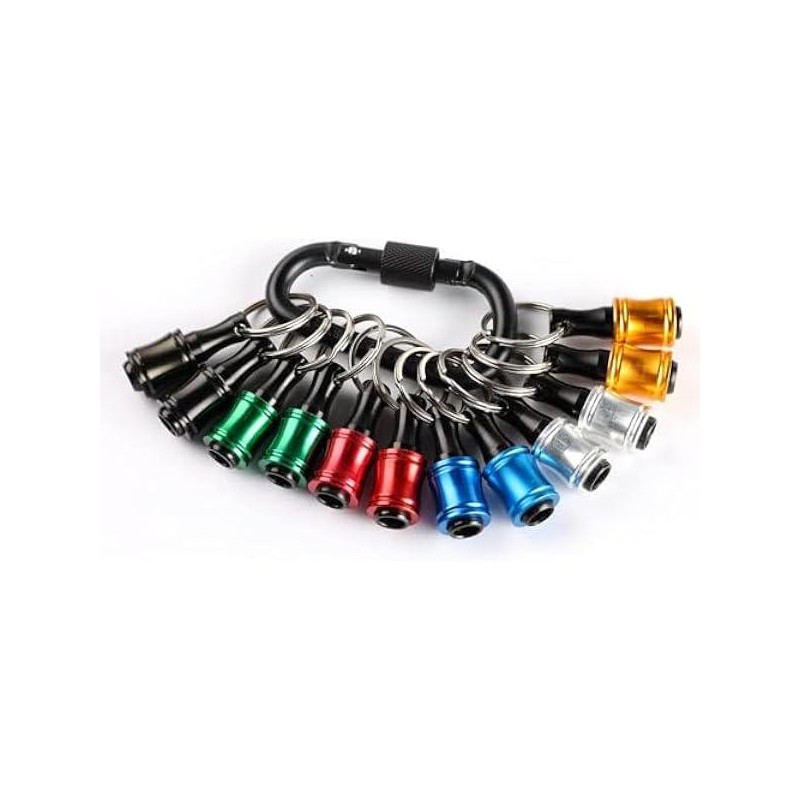 Portable Bit holder Keychain (12pcs Holders + 2pcs Connection Rods