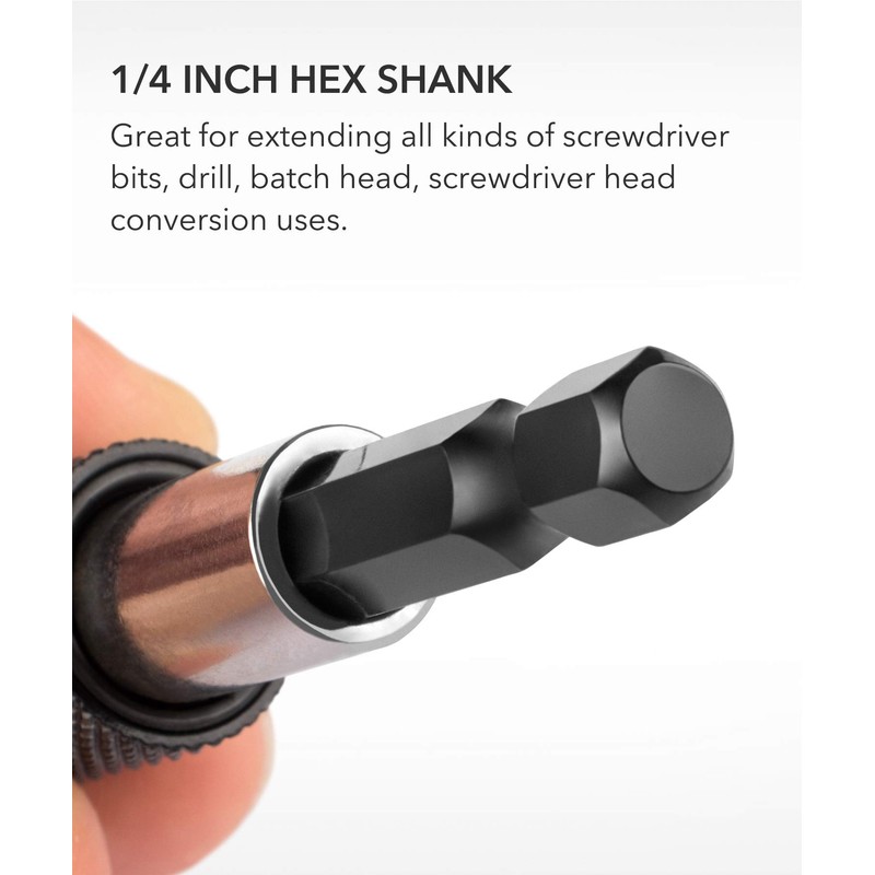 QWORK 3 Pcs 1/4 Inch Hex Shank Quick Release Bar