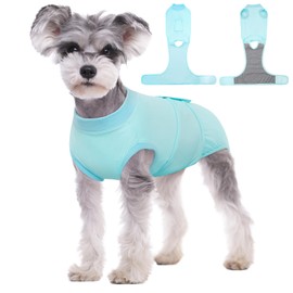 Kuoser Dog Cooling Recovery Suit After Surgery, Recovery Suit for Female Male Dogs, Substitute E-Collar & Cone, Dog Spay Suits Anti Licking Wounds Onesie, Soft Breathable Dog Surgical Suit,Blue M