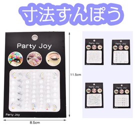 Rhinestone Stickers, Crystal, Sparkle, 3D, Sparkling Set, Set of 4, Glitter Seals, Stone Seals, Diamond Decoration, Facial Decoration, Nail Deco Parts, Colorful Stickers, Nail Art Parts, Face