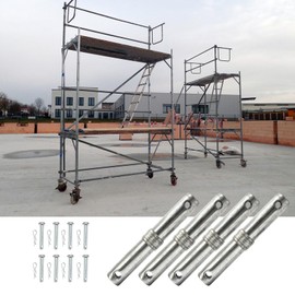 KVMORZE 12 Pcs Heavy Duty Scaffolding Coupling Pin, 1-5/16" x 9"L Scaffold Pins Accessories with 1/4" Collar, Spring Locking Pins Connecting Rod, Scaffolding Supplies Part Retainers