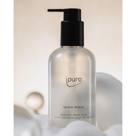 ipuro Classic Blanc Hand Soap 250 ml - Vegan Liquid Soap with Geranium, Mint and Sandalwood Fragrance - Dermatologically Tested - Soap Dispenser White - Liquid Hand Soap for Smooth Hands