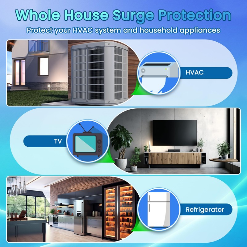 Avenuebool 1pcs 120/240 VAC Universal HVAC Surge Protector Compatible with
