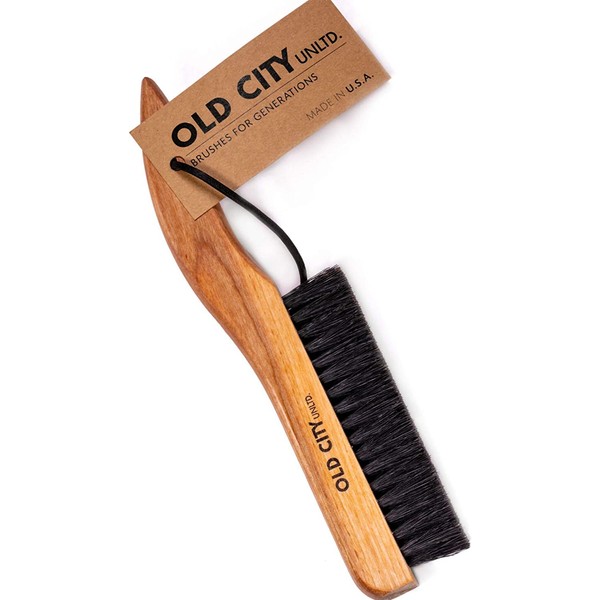 Old City Unltd. Lint Remover, Garment, Clothes Brush-U.S.A.-Solid Beech Wood & 100% Boar Bristle Brushes; Great for Furniture, Wool Suits, Pet Hair, Suede, Hats and More. Hand Sanded & Oiled