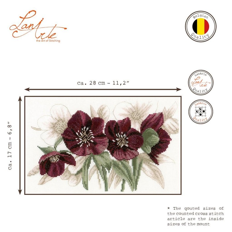 Lanarte Hellebores Cross Stitch Kit