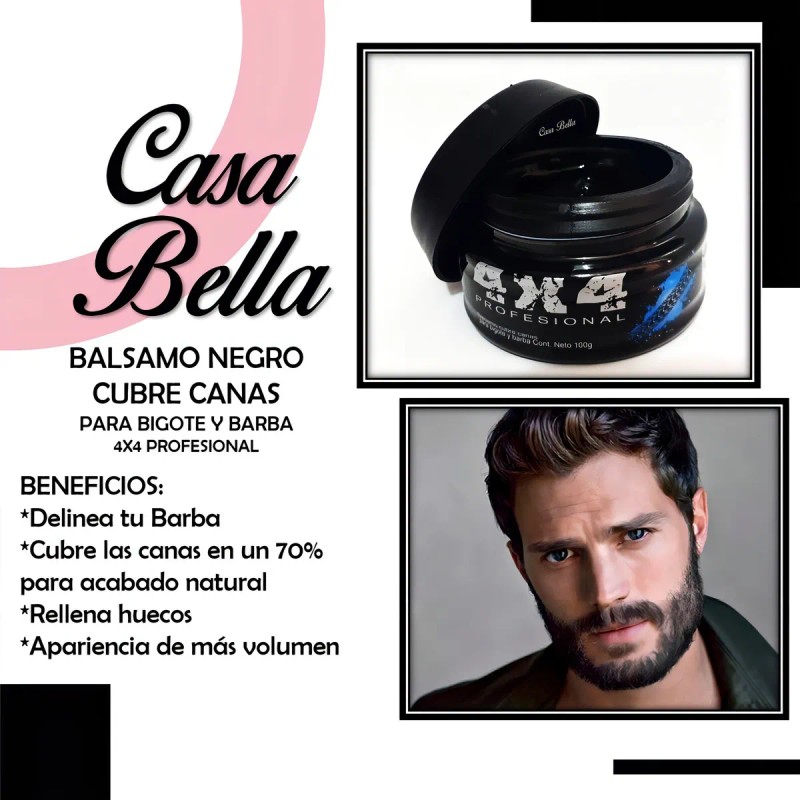 Balsamo Cubre Canas Bigote Barba 4x4 Profesional 100g