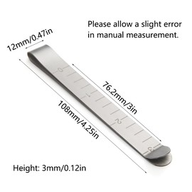 Stainless Steel Sewing Clips, 20Pcs Measurement Ruler 3 Inches Hemming Clips Quilting Supplies for Fixing Marking Fabric
