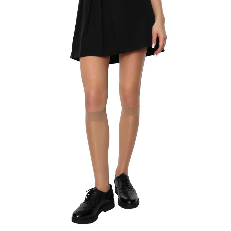 MANA MANA Women's Knee Socks - 2 Pairs Transparent Fabric