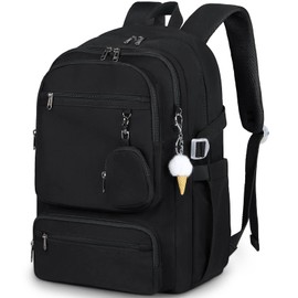 Mochila para Mujeres, Mochila para Laptop de 15,6 para Casual, Negocios, Trabajo, Viajes Mochila para Mujeres y hombres, Negro