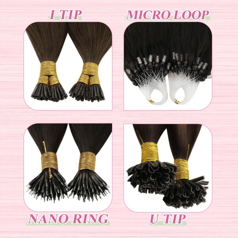 YoungSee U Tip Hair Extensions Balayage Brown Utip Human Hair