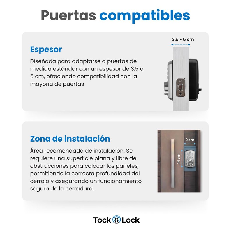 Tock Lock - Cerradura Electrónica Inteligente para puerta principal exterior