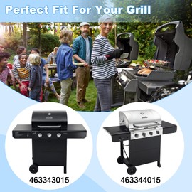 Adviace Grill Replacement Parts for Charbroil Advantage 4 Burner 463344015, 3 Burner 463343015, Cast Iron Grill Grates, Stainless Burner Tubes, Heat Plates Shield, Adjustable Carryover Tubes, Igniter.