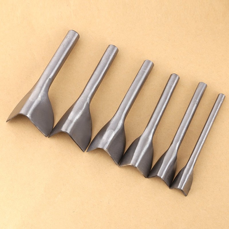 Leather Craft Punch Tool, 6 Pieces, V-Shape Hollow Punch Set,