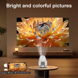 Polaring HY300 Mini Projector,Ceiling movie projector,Indoor mini projector，Manual focusing,Compatible with phone, TV Stick , HDMI, USB