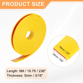 HARFINGTON U-Shape Edge Banding 5/8" x 19.7ft (16mm x 6M) Self Adhesive TPE Flexible Veneer Tape Soft Edge Strip Protector for Furniture Cabinet Table Protection Repair, Yellow