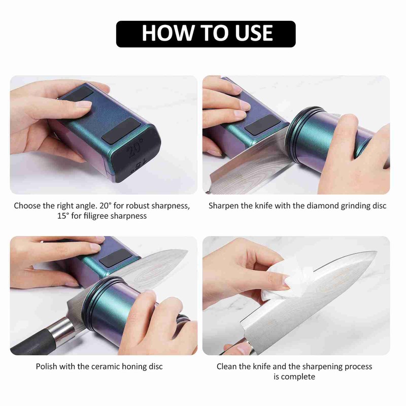Rolling Knife Sharpener - Knife Sharpening Tool with Diamond and