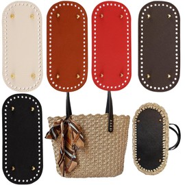 5 PCS Bag Bases for Crochet PU Leather Bag Bottom Oval Bag Bottom Long Oval Purse Bottom Knitting Crochet Base Purse Bottom Bags Cushion Base with Holes for DIY Crochet Bag Shoulder Bags Craft Making