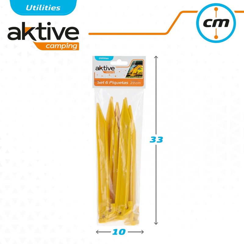 Aktive 52998 - Pack of 6 Plastic Tent Pegs |