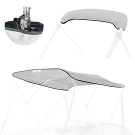 Caminor 3 Bow Bimini Top Replacement Canvas with Light Hole and Storage Boot, 900D Heavy Duty Waterproof Bimini Top Canvas Only Without Frame, 6'L 54"-60" W Grey