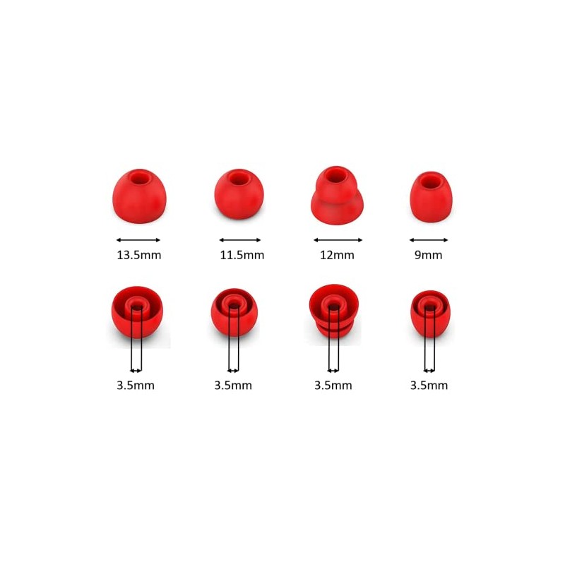 Zotech 4 Pairs Replacement Eartips Silicone Earbuds Buds Set for