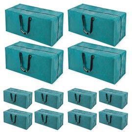 Teal Moving Bags - 8 Pack Extra Large Heavy Duty Storage Bags With Zipper & Reinforce Handles | 29x14x13 Inch Moving Tote Bags Bulk For Clothing, Shoes, Travel