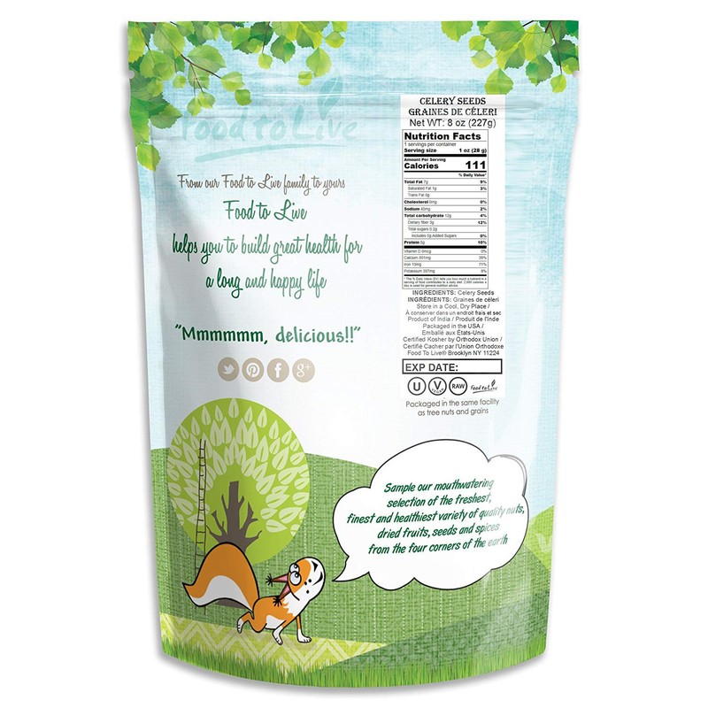 Celery Seeds, 8 Ounces - Bulk, Whole, Kosher, Sirtfood