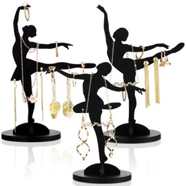 Namalu 3 Set Ballet Girl Gifts Ballerina Jewelry Stand Ballerina Jewelry Holder for Ballet Dancer Gifts, Necklace Earring Display Organizer Stand Holder for Mother's Day Dance Lover Women