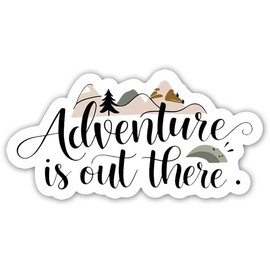 Adventure is Out There Vinyl Sticker 5x5 Inches Camping Decals for Campers Cars Vehicles Laptops Window Trucks Vans Motorcycle Bikes