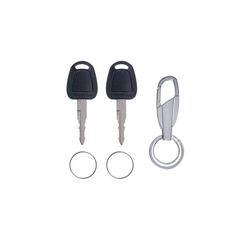 2PCS F900 lgnition Keys with Keychain Replacement for Daewoo Doosan