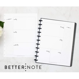 BetterNote Horizontal Undated Calendar Refill Pages for Disc Notebook, fits The Happy Planner, Discbound Levenger Circa, Staples Arc, TUL (Whimsy- 12 months, 11-Disc, 8.5"x11")