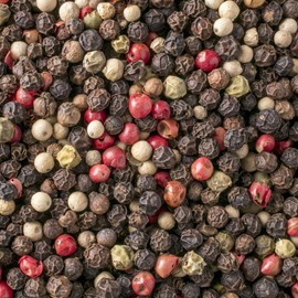 Viva Doria Rainbow Peppercorn - Four Peppercorn Blend, Whole Black, Green, Pink and White Pepper, Steam Sterilized 6 Oz, For Grinder Refill