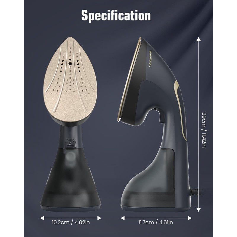 BEAUTURAL Steamer for Clothes, 2-in-1 Steam & Iron, 1200W Handheld